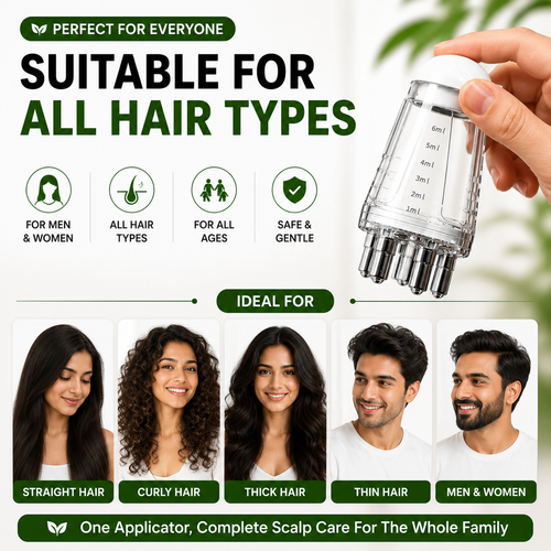 Hair Oil Applicator Comb Bottle – Anti-Leak, 6ml Scale