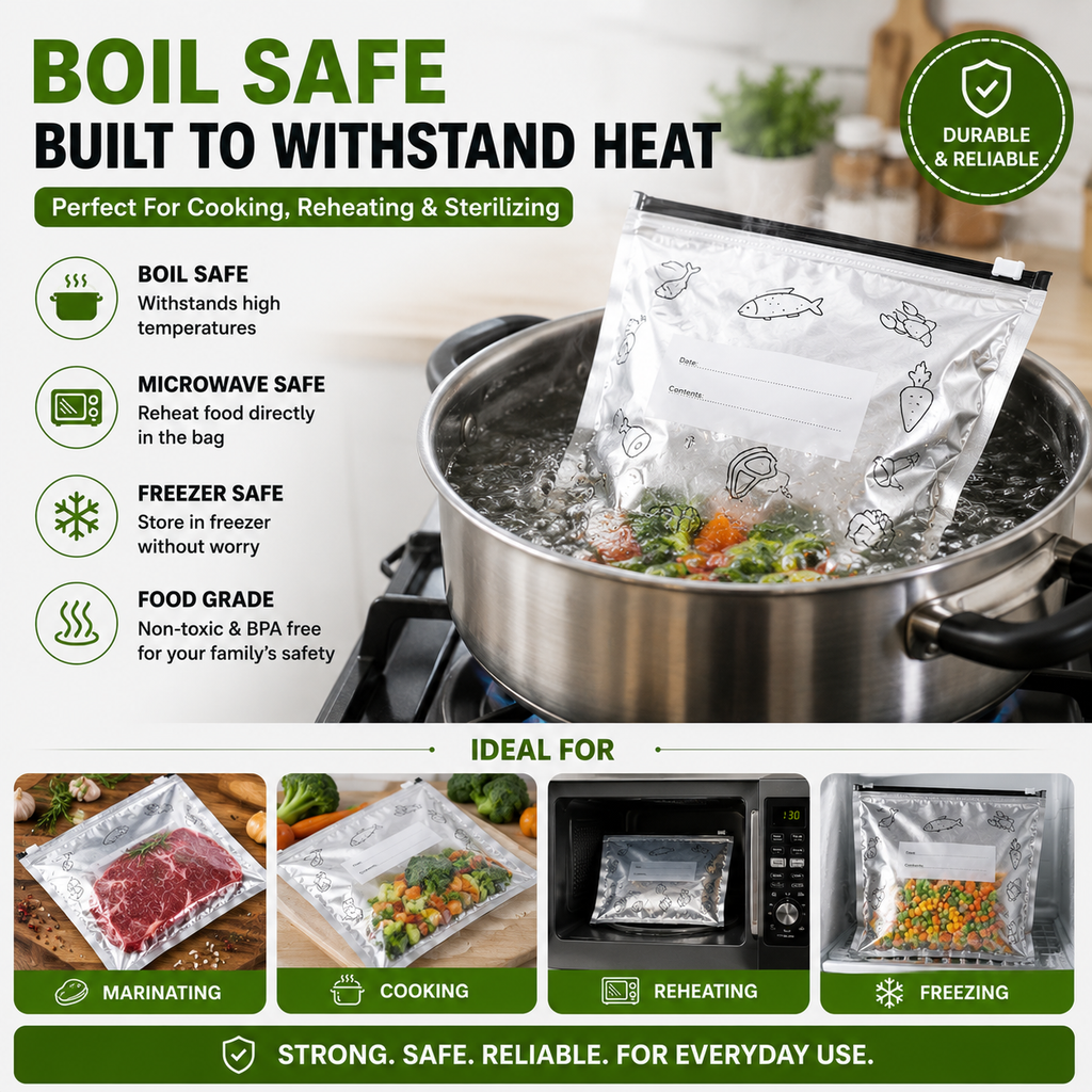 Aluminium Foil Food Storage Bags Set (Pack of 10)