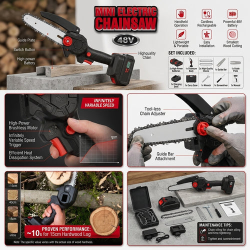 Electric Cordless Chainsaw – Powerful & Portable Wood Cutter